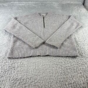 Madewell Heathered Gray Quarter Zip Sweater Knit Pullover Women's Medium